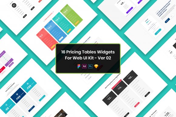 16 Pricing Tables Widgets Web UI Kit Overview
