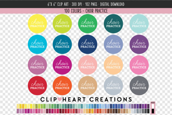 Choir Practice Clip Art: 100 Vibrant Colors