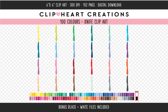 Evaluating the Versatility of Knife Clip Art - 100 Colors for Professional Design