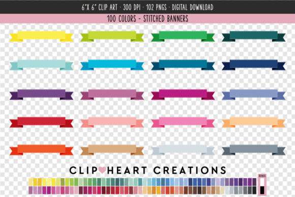 Evaluating the Versatility of Stitched Banner Clip Art in 100 Colors for Creative Projects