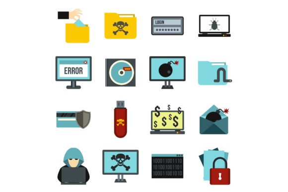 Flat Criminal Activity Icons for Modern UI Design