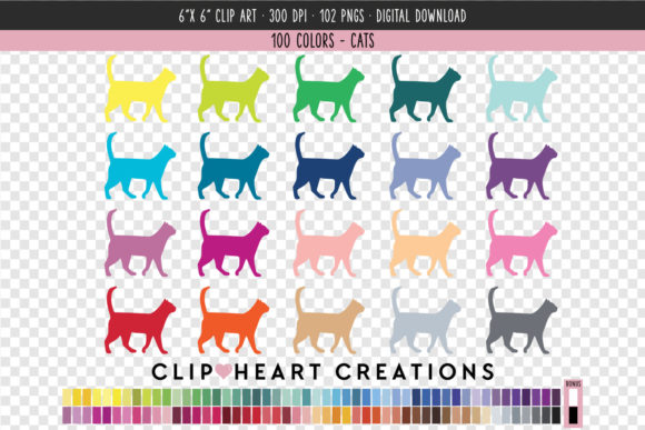 Integrating Cat Clip Art - 100 Colors into Professional Creative Workflows