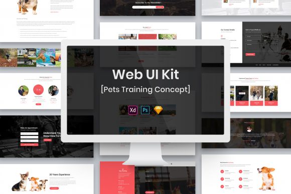 Pets Training Web UI Kit: Modern Design