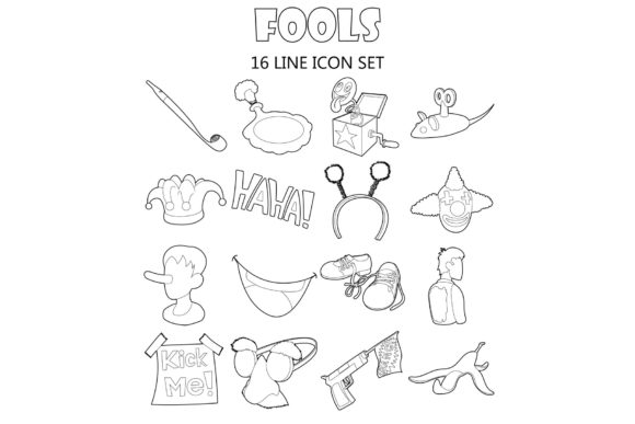 Strategic Visual Communication: Leveraging the April Fools Day Icons Set in Outline Style