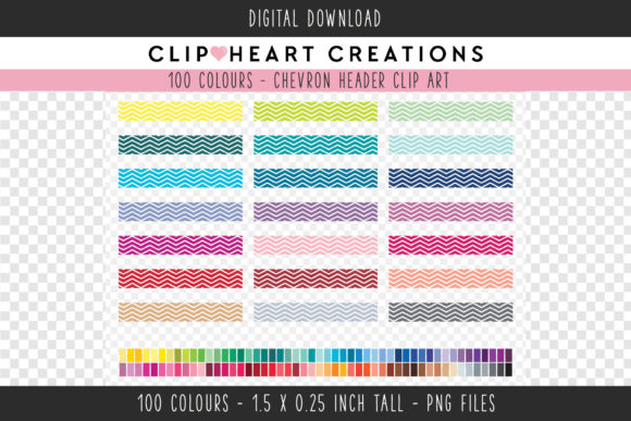 Strategic Visual Planning: Maximizing the Value of Chevron Headers Clip Art - 100 Colors