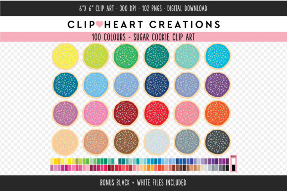 Sugar Cookies Clip Art: 100 Vibrant Colors