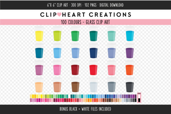 Unlocking Creative Potential with Drinking Glass Clip Art - 100 Colors