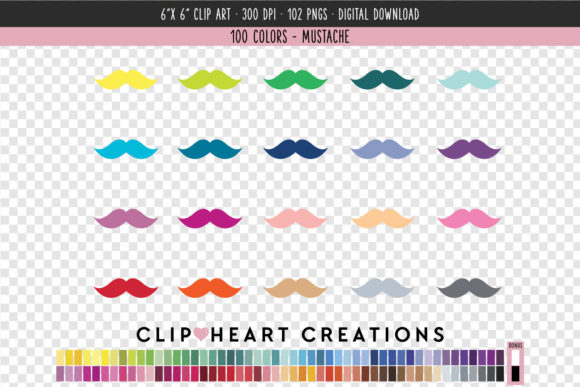 Unlocking Creative Potential with High-Resolution Mustache Clip Art in 100 Colors