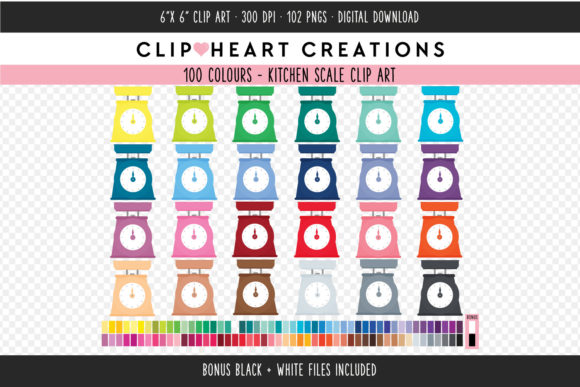 Unlocking Creative Potential with Kitchen Scale Clip Art in 100 Colors