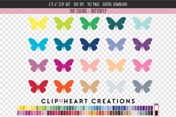 Unlocking Creative Potential with the 100-Color Butterfly Clip Art Collection