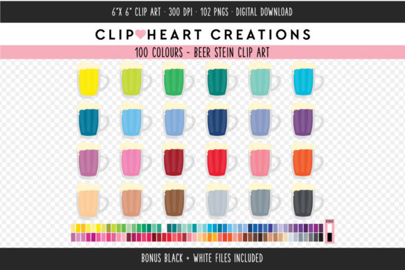 Unlocking Creativity with the Beer Glass Clip Art - 100 Colors Collection